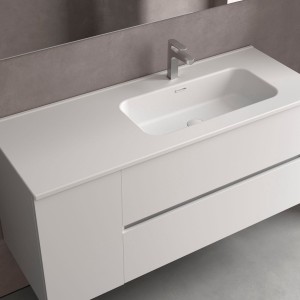 Lavabo Constanza 1000I Sans Siphon Et Bonde Clic-Clac, Pour Meuble 700 Blanc Mat 1010 X 20 X 460 Mm - SALGAR 113783 