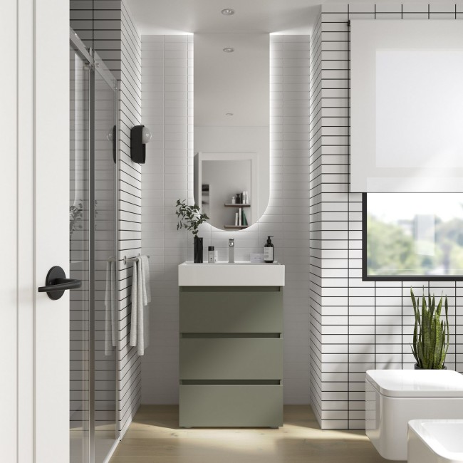 Meuble de salle de bain SPIRIT 700 3 tiroirs métalliques GREEN FOREST - SALGAR 103503 