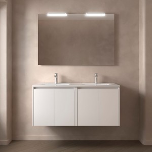 Meuble salle de bains 120cm 4 portes White Satin NOJA - SALGAR 105087