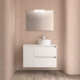 Ensemble Salle De Bains Noja 85 2 Tiroirs 1 Porte White Satin Gauche - SALGAR 105490