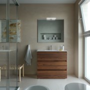 Meuble de salle de bain SPIRIT 900 3 tiroirs métalliques NOYER MAYA - SALGAR 102779 