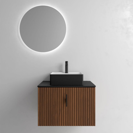 Meuble de salle de bain BIBA 700 1 tiroir NOYER MAYA 697 x 405 x 450 mm - SALGAR 102947 