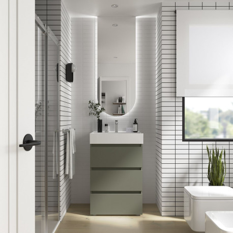 Meuble de salle de bain SPIRIT 700 3 tiroirs métalliques GREEN FOREST - SALGAR 103503 