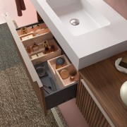 Meuble de salle de bain BIBA 700 1 tiroir NOYER MAYA 697 x 405 x 450 mm - SALGAR 102947 