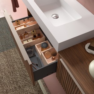 Meuble de salle de bain BIBA 700 1 tiroir NOYER MAYA 697 x 405 x 450 mm - SALGAR 102947 