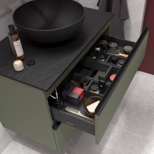 Meuble de salle de bain SPIRIT 600 2 tiroirs métalliques GREEN FOREST - SALGAR 103470 