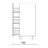 Meuble de salle de bain SPIRIT 1000 3 tiroirs métalliques NOYER MAYA - SALGAR 102780 