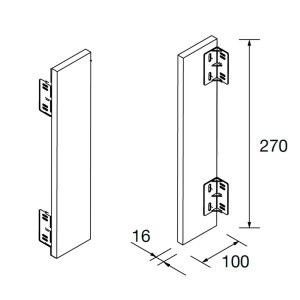 Crédence ALLIANCE 270 NOYER MAYA 100 x 16 x 270 mm - SALGAR 102793 
