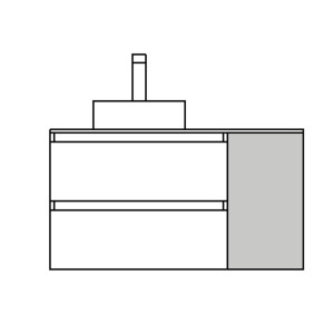Coquette ALLIANCE 300 réversible 1 porte avec système push NOYER MAYA - SALGAR 102830 