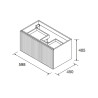 Meuble de salle de bain BIBA 600 1 tiroir et 1 tiroir intérieur NOYER MAYA - SALGAR 103013 