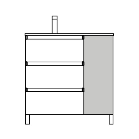 Coqueta ALLIANCE 300 réversible 1 porte avec système push CHÊNE AFRICAIN - SALGAR 103152 