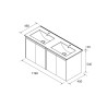 Ensemble Salle De Bains Noja 120 4 Portes White Satin - SALGAR 105087 