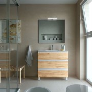 Meuble de salle de bain SPIRIT 900 3 tiroirs métalliques CHÊNE AFRICAIN - SALGAR 102776 