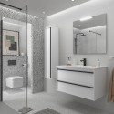 Ensemble Salle De Bains Attila 100 2 Tiroirs White Satin - SALGAR 104823 