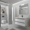 Ensemble Salle De Bains Attila 100 2 Tiroirs White Satin - SALGAR 104823 