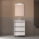 Ensemble Salle De Bains Attila 60 3 Tiroirs White Satin - SALGAR 105136