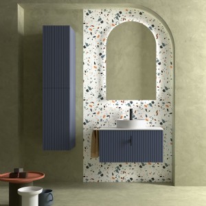 Meuble de salle de bain BIBA 800 1 tiroir et 1 tiroir intérieur NIGHT BLUE - SALGAR 103045 