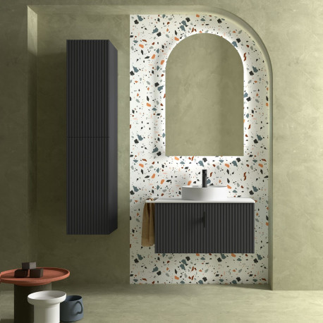 Meuble de salle de bain BIBA 800 1 tiroir et 1 tiroir intérieur anthracite mat - SALGAR 103055 