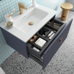 Meuble de salle de bain BIBA 800 1 tiroir et 1 tiroir intérieur NIGHT BLUE - SALGAR 103045 