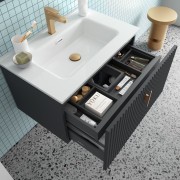 Meuble de salle de bain BIBA 800 1 tiroir et 1 tiroir intérieur anthracite mat - SALGAR 103055 
