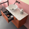 Meuble salle bain UNIIQ 900 droite 1 porte 2 tiroirs TERRACOTA 897x540x450mm - SALGAR 96643 