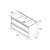Ensemble Salle De Bains Attila 100 2 Tiroirs White Satin - SALGAR 104823 