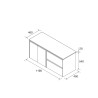 Ensemble Salle De Bains Noja 120 2 Portes 2 Tiroirs Red Satin - SALGAR 113470 