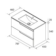 Ensemble Salle De Bains Vima 80 2 Tiroirs Chêne Naturel - SALGAR 113627 
