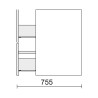 Meuble salle bain UNIIQ 900 droite 1 porte 2 tiroirs TERRACOTA 897x540x450mm - SALGAR 96643 
