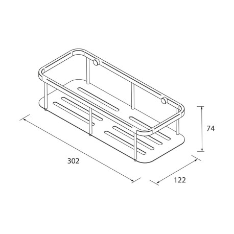 Porte-savon rectangulaire NILO 265 x 123 x 460 mm - SALGAR 97291 