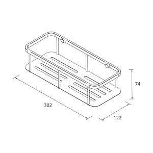 Porte-savon rectangulaire NILO 265 x 123 x 460 mm - SALGAR 97291 