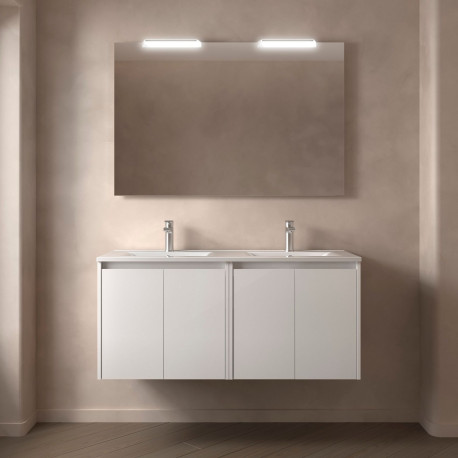Ensemble Salle De Bains Noja 120 4 Portes Blanc Brillant - SALGAR 105300 