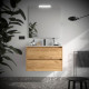 Meuble salle de bains 80cm 2 tiroirs et miroir Chêne Africain NOJA - SALGAR 105397