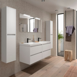 Ensemble Salle De Bains Noja 140 4 Tiroirs White Satin - SALGAR 105445 