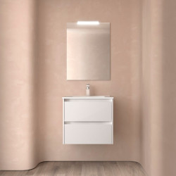 Ensemble Salle De Bains Noja 70 2 Tiroirs White Gloss - SALGAR 106115 
