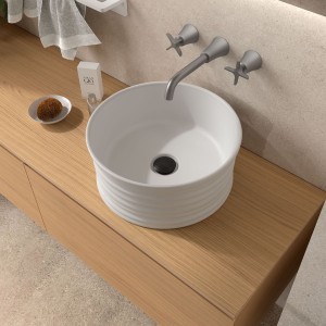 Lavabo À Poser Loop Gris Mat Diam. 410 X 180 Mm - SALGAR 114521 