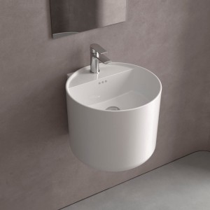 Lavabo Suspendu Monolith Round Blanc Brillant Diam. 450 X 380 Mm - SALGAR 114525 