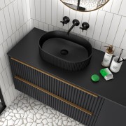 Lavabo À Poser Venice Noir Mat 480 X 325 X 110 Mm - SALGAR 114535 