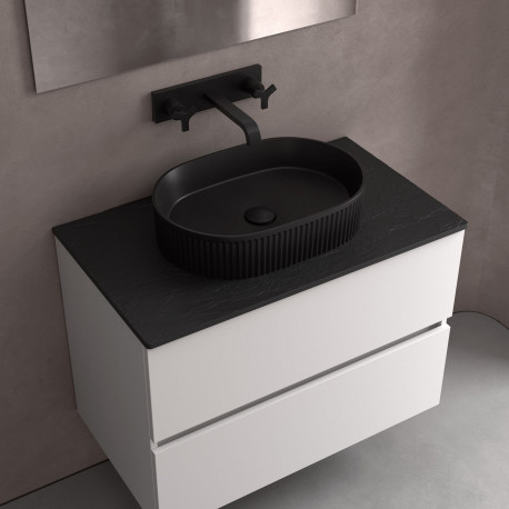 Lavabo À Poser Venice Noir Mat 480 X 325 X 110 Mm - SALGAR 114535 