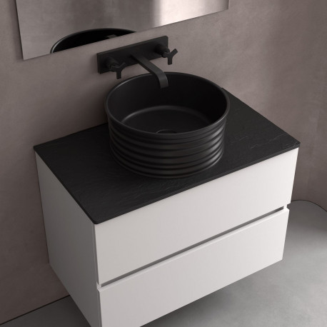 Lavabo À Poser Loop Noir Mat Diam. 410 X 180 Mm - SALGAR 114520 