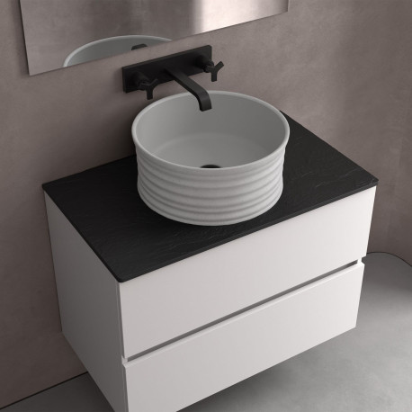 Lavabo À Poser Loop Gris Mat Diam. 410 X 180 Mm - SALGAR 114521 