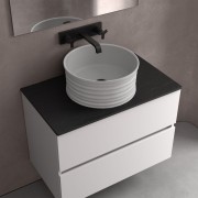 Lavabo À Poser Loop Gris Mat Diam. 410 X 180 Mm - SALGAR 114521 