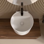 Lavabo Suspendu Monolith Round Blanc Brillant Diam. 450 X 380 Mm - SALGAR 114525 