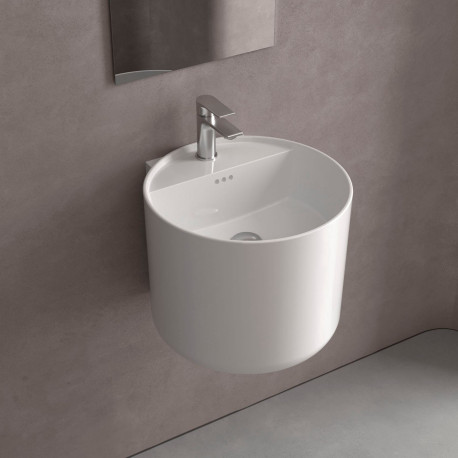 Lavabo Suspendu Monolith Round Blanc Brillant Diam. 450 X 380 Mm - SALGAR 114525 