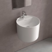 Lavabo Suspendu Monolith Round Blanc Brillant Diam. 450 X 380 Mm - SALGAR 114525 