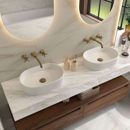 Lavabo À Poser Venice Blanc Mat 480 X 325 X 110 Mm - SALGAR 114534 