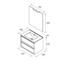 Meuble salle de bains 70cm 2 tiroirs Chêne Naturel NOJA - SALGAR 105387