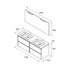 Ensemble Salle De Bains Noja 140 4 Tiroirs White Satin - SALGAR 105445 