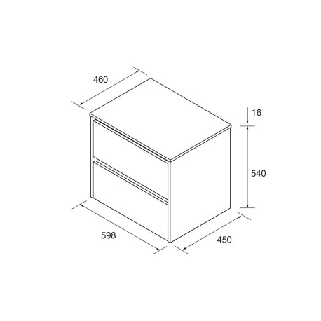 Meuble salle de bains et plan de toilette 60cm 2 tiroirs Chêne Africain NOJA - SALGAR 105460