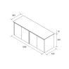 Ensemble Salle De Bains Noja 140 4 Portes Red Satin - SALGAR 105575 
